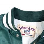 a green vintage usa varsity football bomber jacket