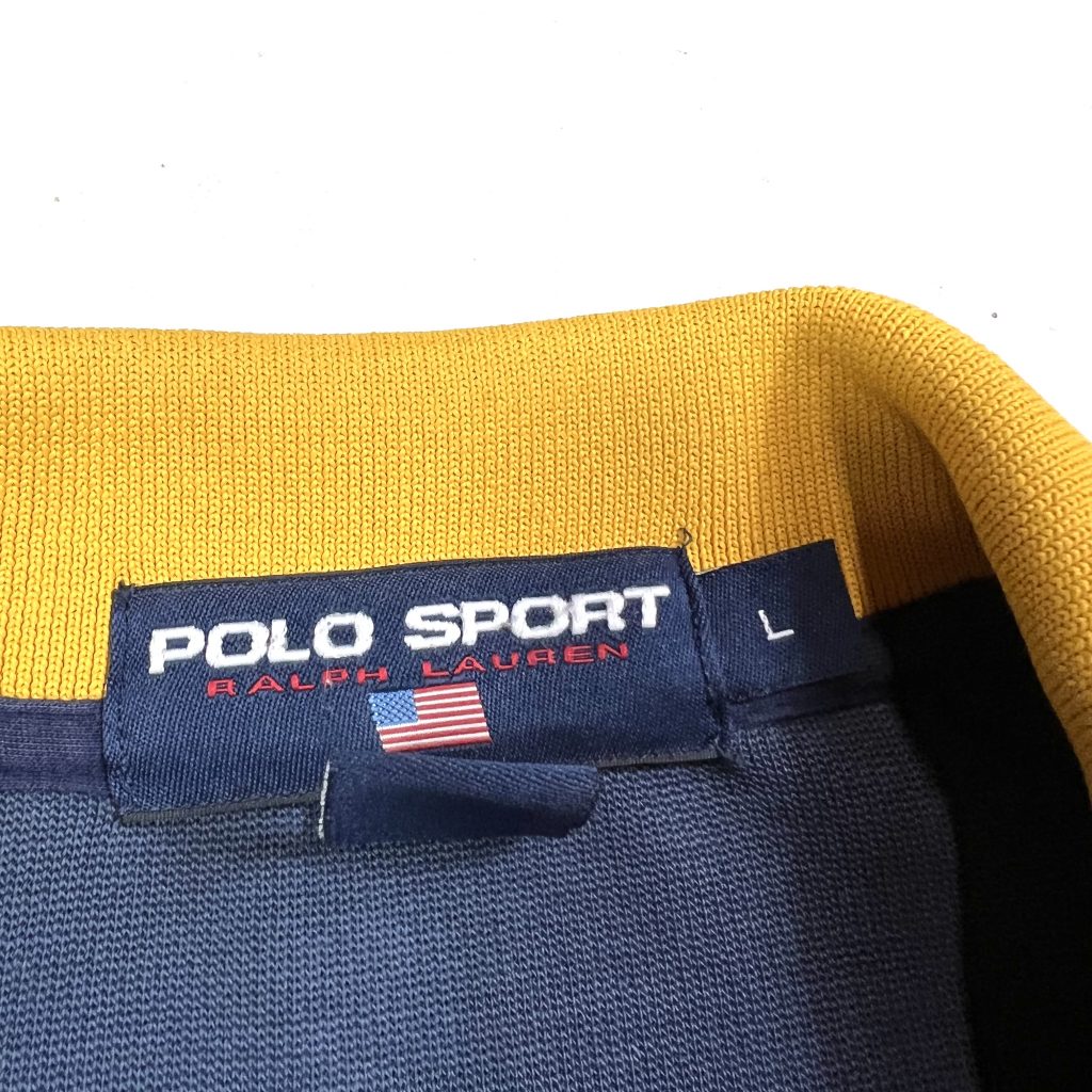 A ralph lauren polo sport navy and yellow vintage track jacket