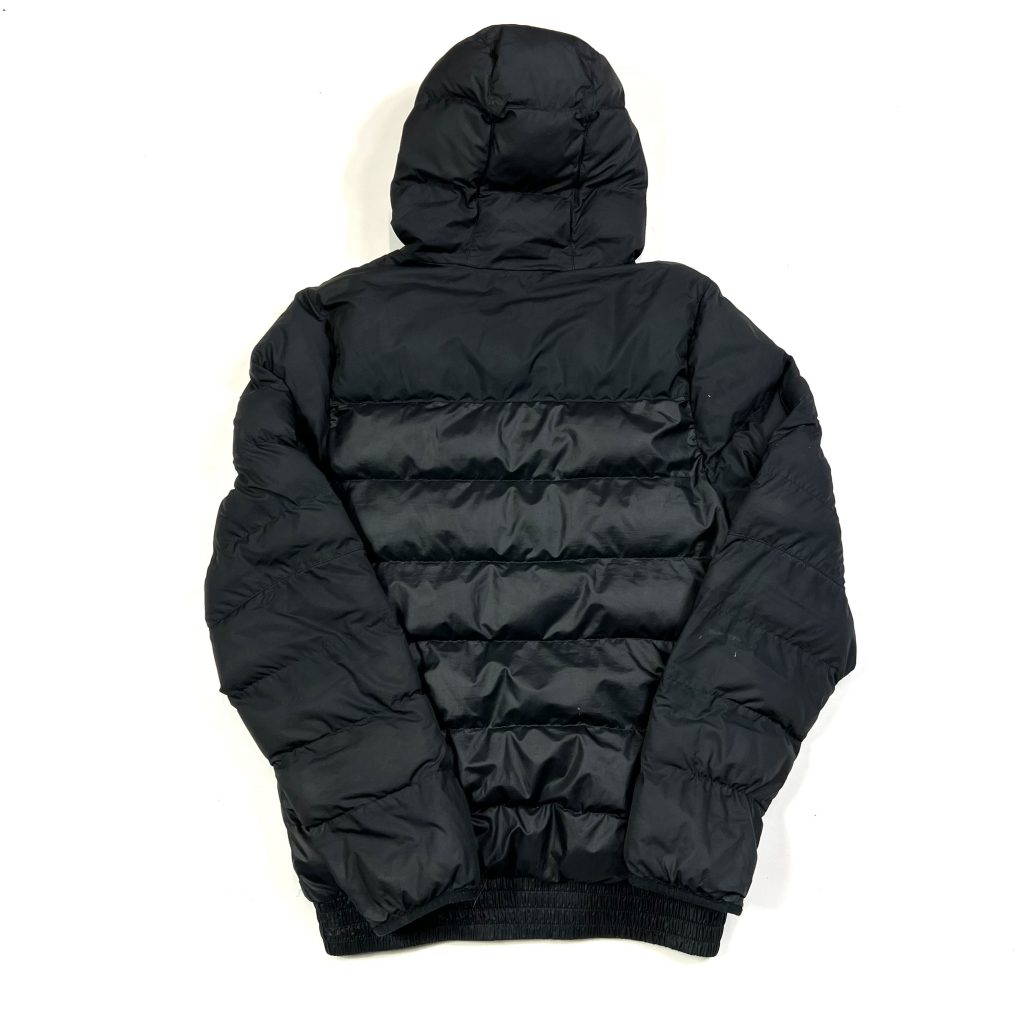 a black hooded nike puffer jacket