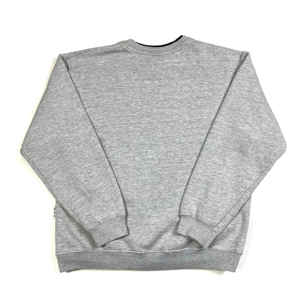a retro style vintage nike grey embroidered sweatshirt