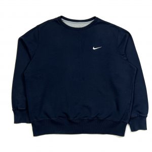 A vintage navy Nike swoosh tick logo sweatshirt