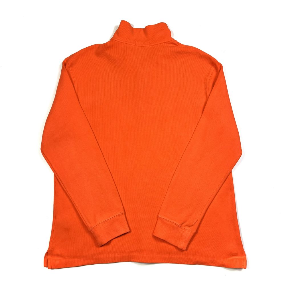 a orange ralph lauren quarter-zip jumper