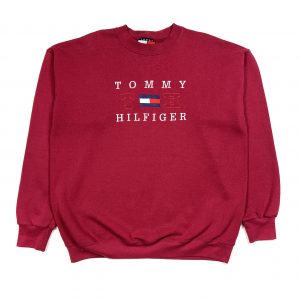 Vintage Tommy Hilfiger embroidered burgundy sweatshirt