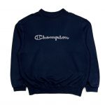 Navy Champion embroidered script logo sweatshirt