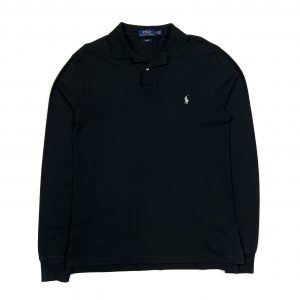 Black Ralph Lauren slim fit, long sleeved polo shirt