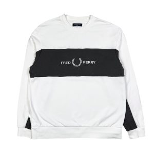 White Fred Perry embroidered Laurel Wreath logo sweatshirt