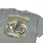 A grey Haley-Davidson Motorcycle printed back t-shirt