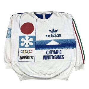 A rare vintage Adidas white Olympic winter games sweatshirt