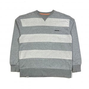 vintage grey striped reebok essential sweatshirt