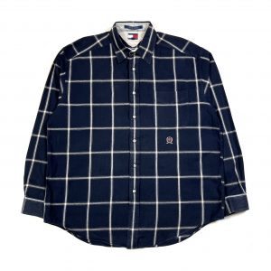 Tommy Hilfiger navy checked long sleeve shirt