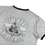 vintage grey harley-davidson “live hard ride easy” printed graphic t-shirt