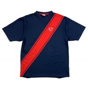 vintage nike y2k navy t-shirt with red sash stripe on the front