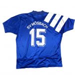 vintage adidas equipment blue football shirt with printed “sv mosbach 15” on the back