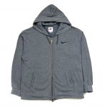 90s vintage nike grey zip hoodie with swoosh logo