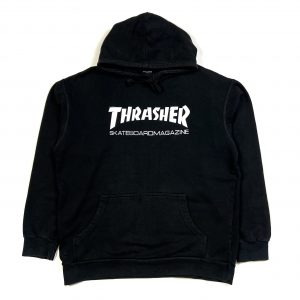 black vintage thrashers printed spell out hoodie