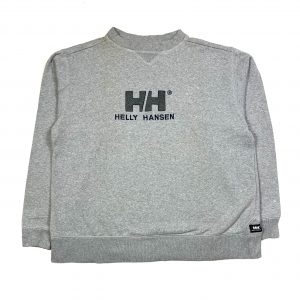 vintage helly hansen grey sweatshirt with fluffy “HH” logo