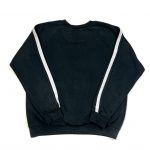 black nike sweatshirt with white panelling on the sleeves