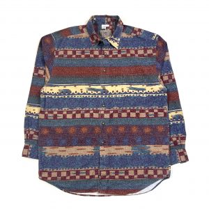 vintage multicoloured 90’s patterned long sleeve button shirt