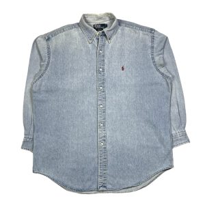 vintage ralph lauren denim button ups long sleeve shirt