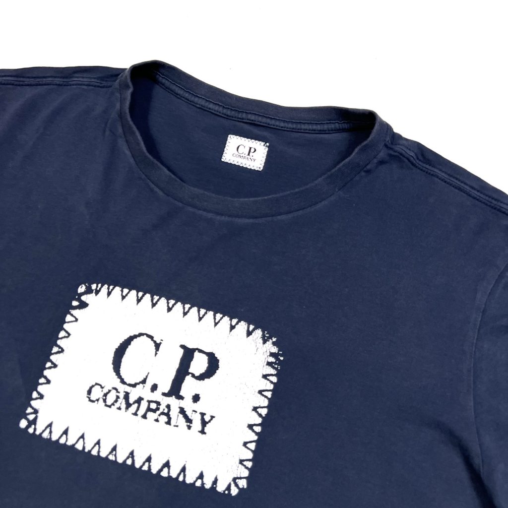 cp company stitch logo navy short sleeve t-shirt
