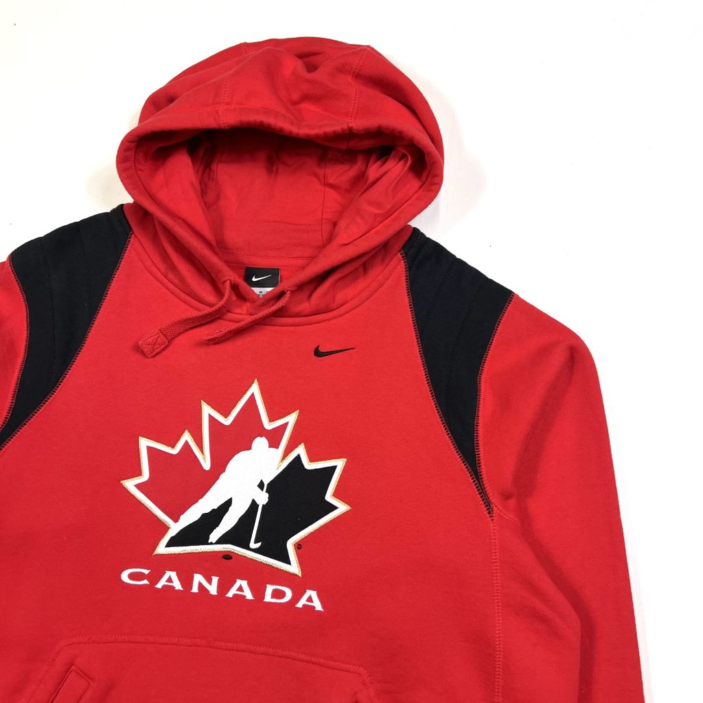 nike canada hockey red embroidered hoodie