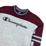 vintage champion grey spell out script logo printed sweatshirt