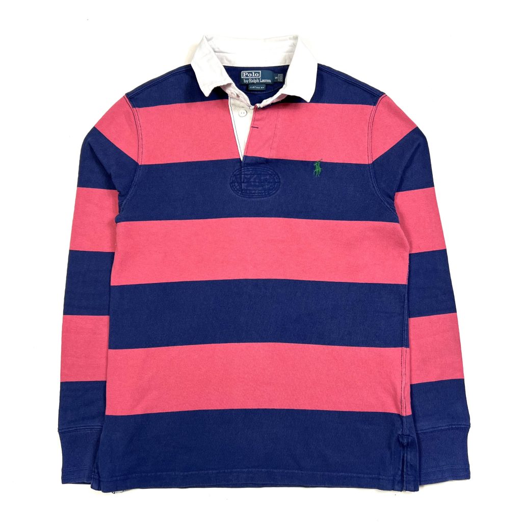 Ralph Lauren Striped Rugby Shirt - Navy - TMC Vintage - Vintage Clothing
