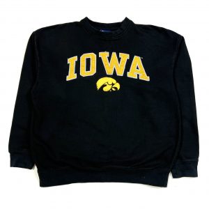A Vintage American University Football Iowa Hawkeyes Black Sweatshirt