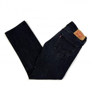black vintage levi’s 501 jeans with red tag back pocket