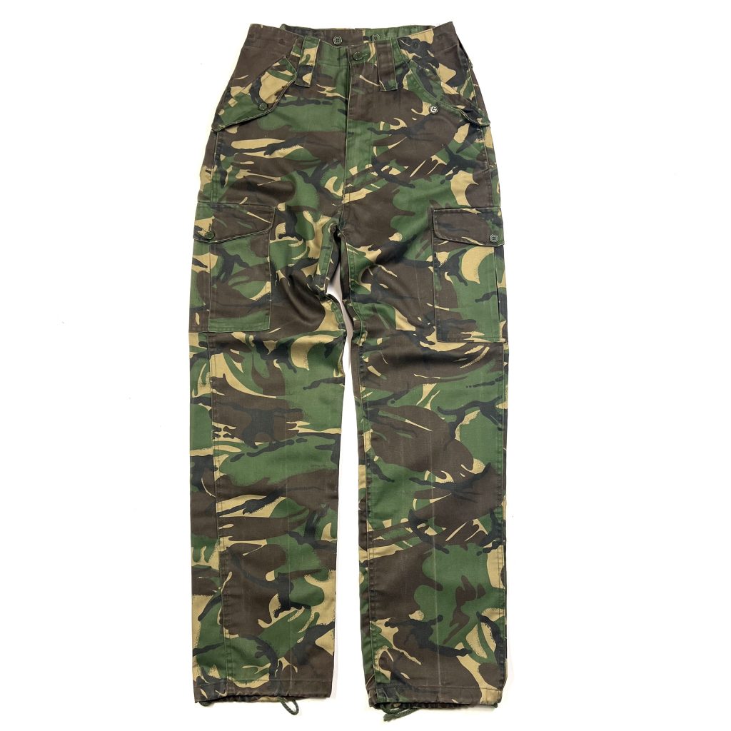mens green camouflage army print combat trousers