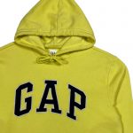 Vintage Gap Bright Yellow Embroidered Logo Hoodie