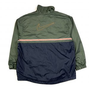 Vintage Nike Swoosh Logo Green And Navy Windbreaker