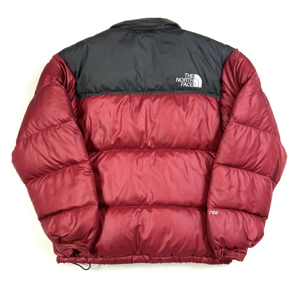 A Red Vintage North Face Zip Up Nuptse 700 Puffer Jacket