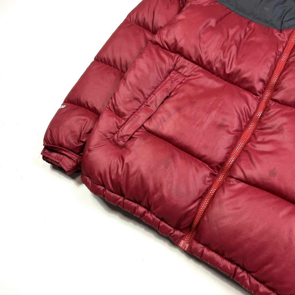A Red The North Face Nuptse 700 Puffer Jacket