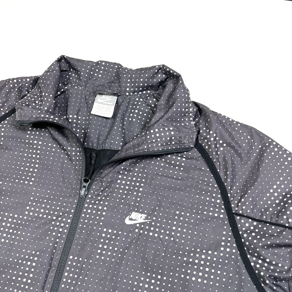 Nike Grey Spotted Vintage Track Jacket With Zip