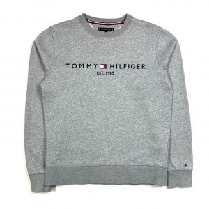 Vintage Tommy Hilfiger Grey Embroidered Logo Sweatshirt Tommy Hilfiger Grey Embroidered Vintage Sweatshirt