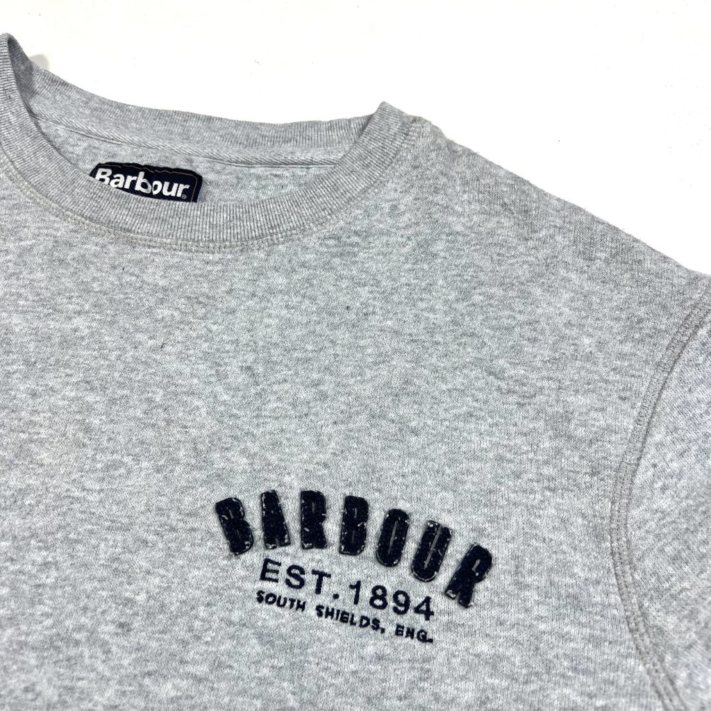 A Grey Barbour Essential Sweatshirt With Miniature Logo