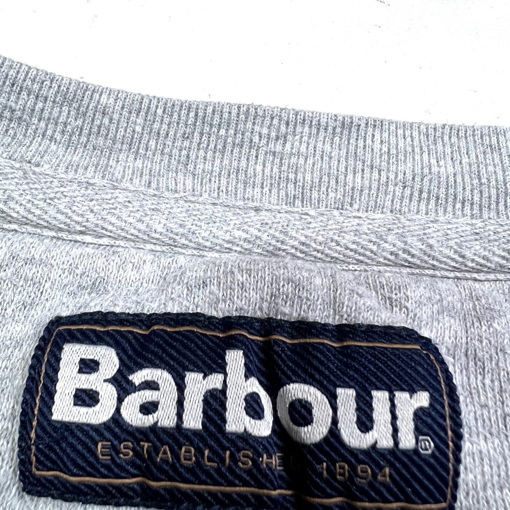 A Grey Barbour Essential Sweatshirt With Miniature Logo