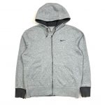 Nike Grey Swoosh Logo Full Zip Up Hoodie