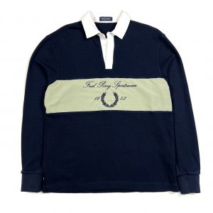 Fred Perry Long Sleeve Navy Rugby Polo Shirt