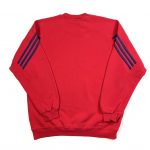 A Red Adidas 90s Vintage Sweatshirt With 3-Stripes Sleeves
