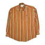 Vintage Yves Saint Laurent YSL Orange Striped Long Sleeve Shirt