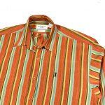 Yves Saint Laurent YSL Orange Shirt With Vertical Stripes