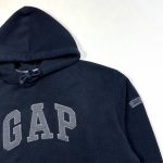 Navy Gap Embroidered Spell Out Fleece Hoodie