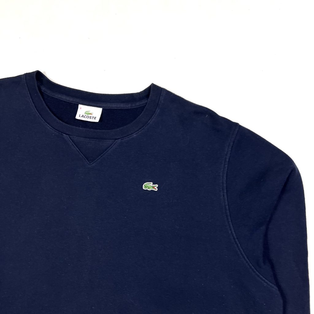 Vintage Lacoste Navy Essential Sweatshirt With Crocodile Logo
