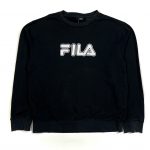Fila Black Embroidered Spell Out Vintage Sweatshirt