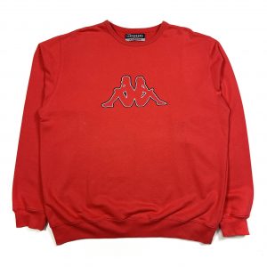 A Red Embroidered Big Logo Vintage Kappa Sweatshirt