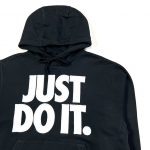 Nike Black Hoodie With Printed Just Do It Slogan