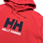 Embroidered Spell Out Helly Hansen Logo On Red Hoodie