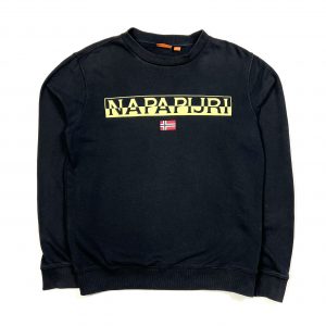Vintage Napapijri Printed Spell Out Logo Black Sweatshirt